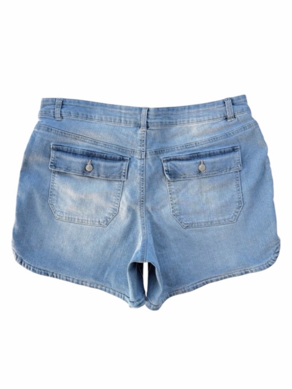 D. Jeans Light-Wash Cargo Utility High-Rise Stretch Denim Shorts ~ Women’s 14 - Picture 2 of 7
